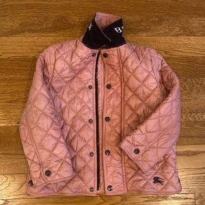 3y rose colored girls quilted Burberry jacket